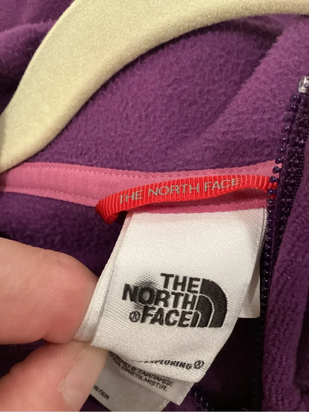 The North Ruched pockets Purple Hooded Fleece Jacket - Picture 3 of 7